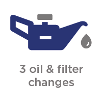3 oil and filter changes