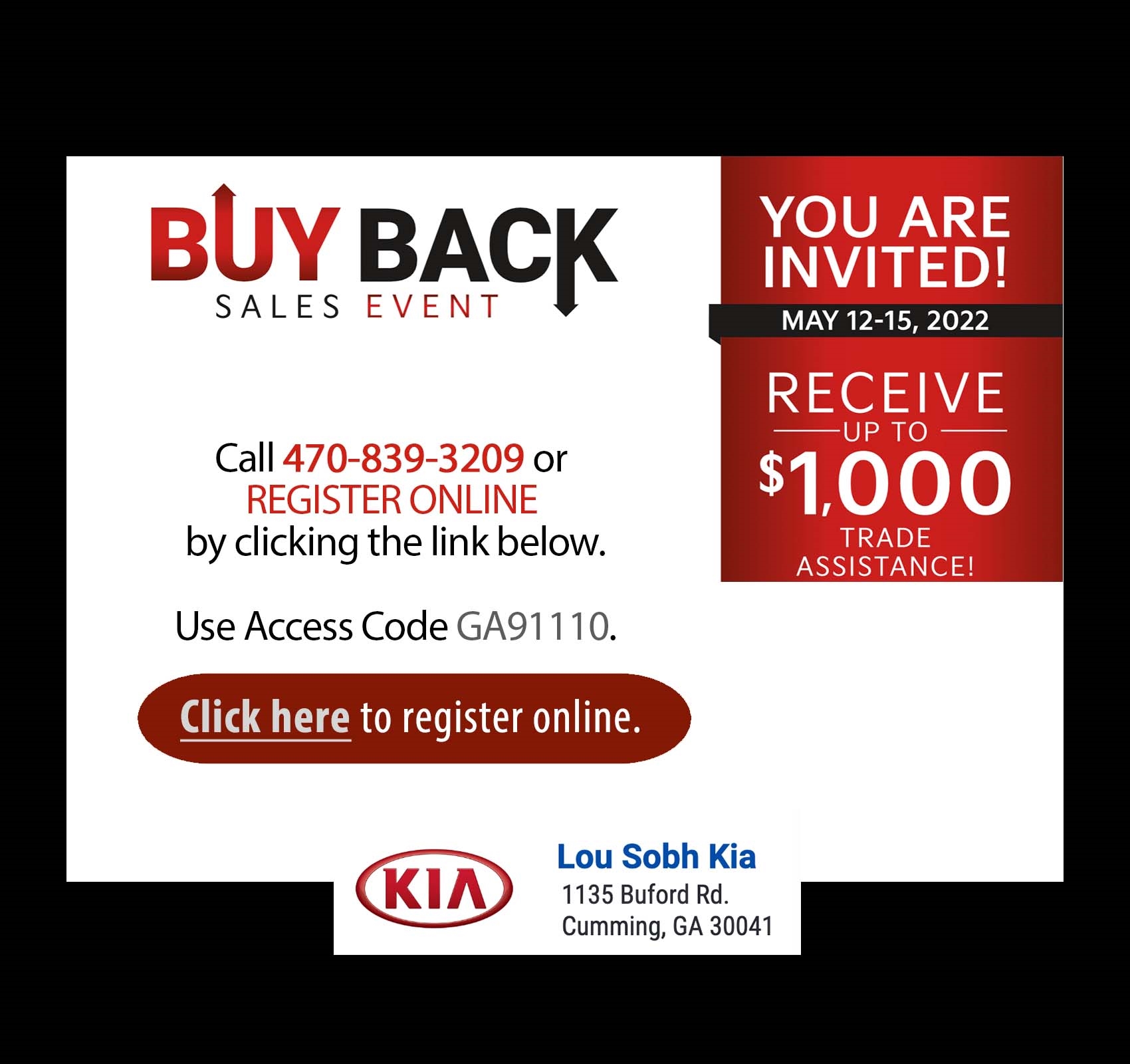 Buy Back Sales Event