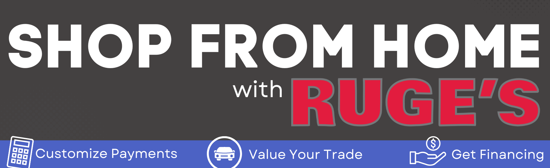 Shop From Home with Ruge's banner.