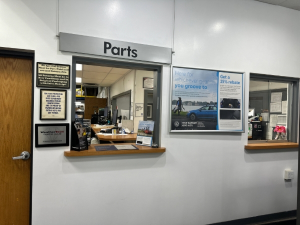 Parts window at Garvey Volkswagen of Queensbury
