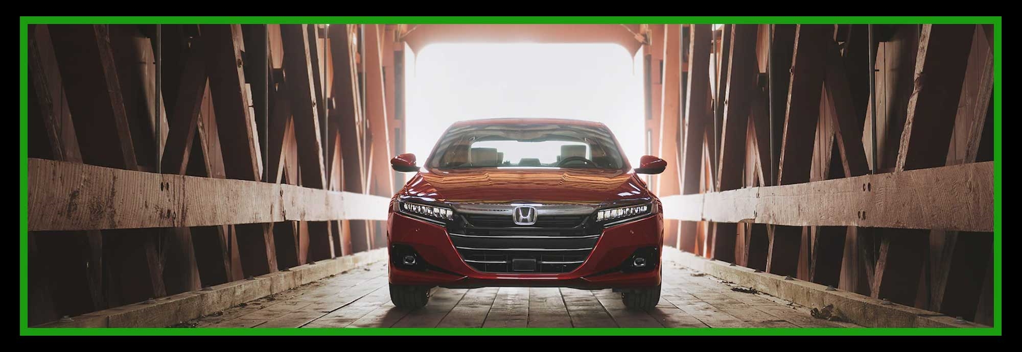 Honda in a covered bridge