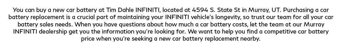 Tim Dahle INFINITI Murray UT