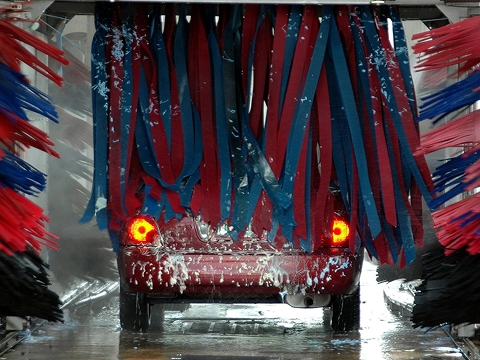 person going through a car wash in bountiful, UT