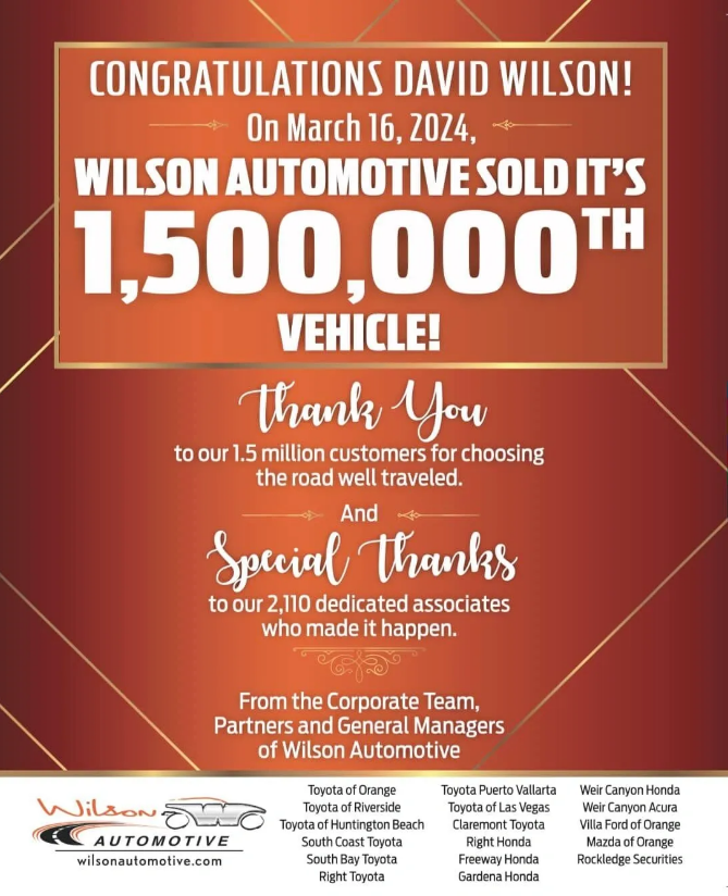 Wilson Automotive Milestone