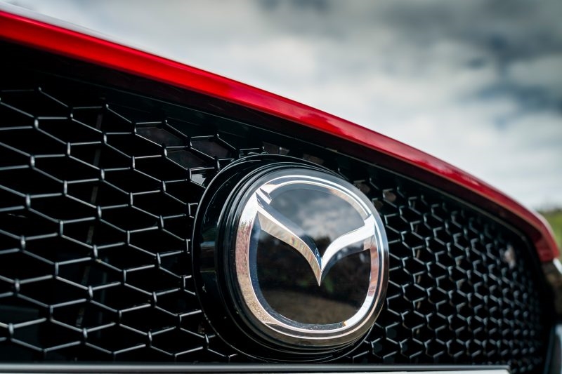 Mazda logo and grille