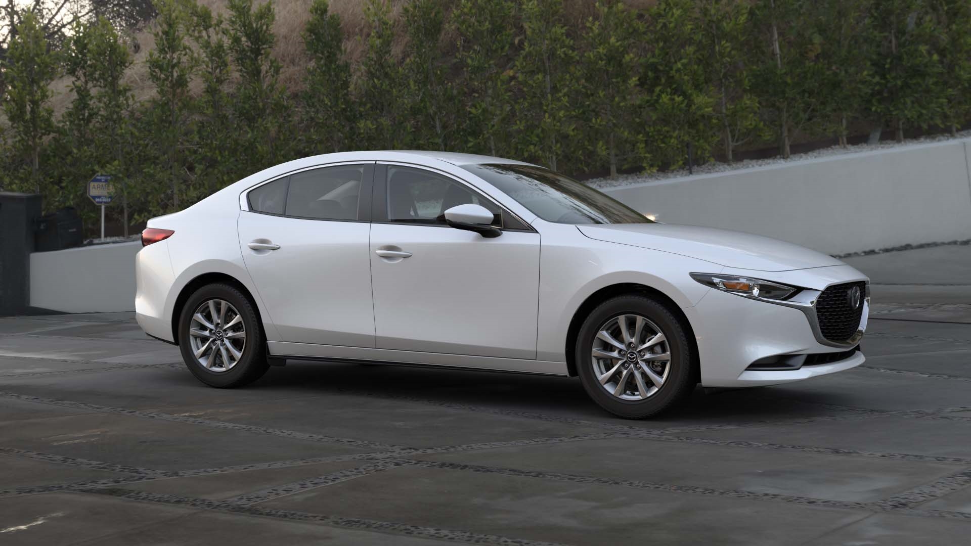 2026 Mazda3 Sedan white model parked
