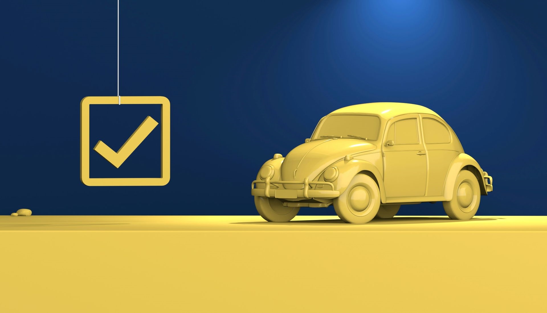car next to check mark illustration