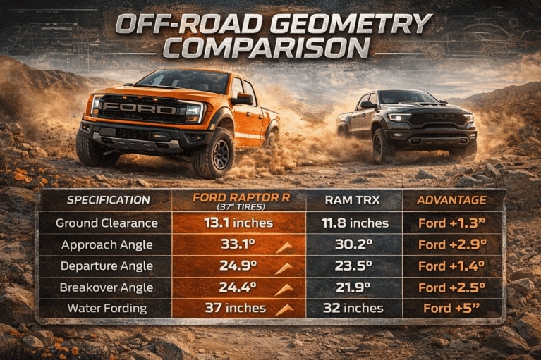 Ford Raptor R Verse Ram TRX Offroad Comparison