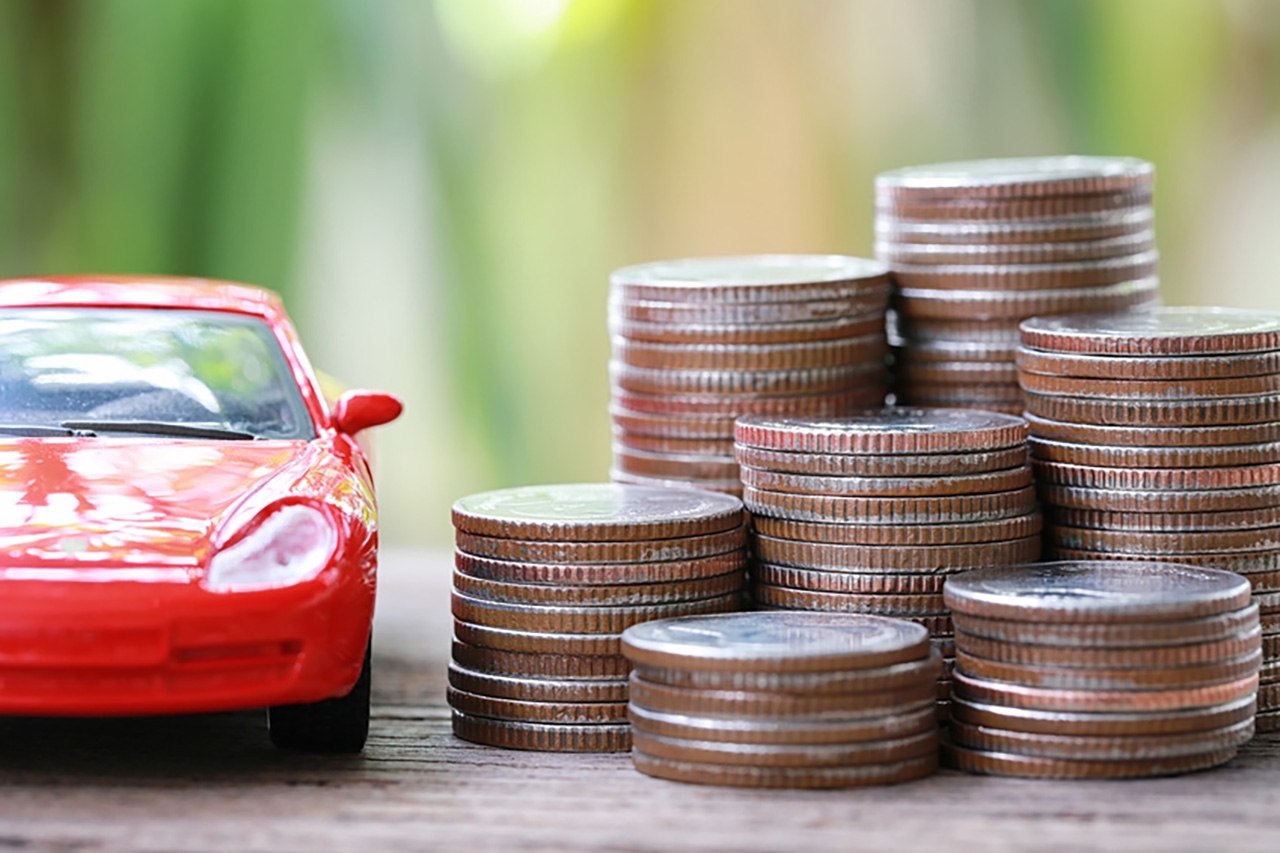 toy car next to cash