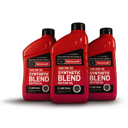 Motorcraft Synthetic Blend Motor Oil Bottles