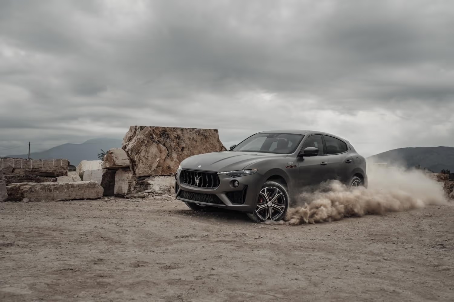 Maserati Levante SUV offroading in the desert