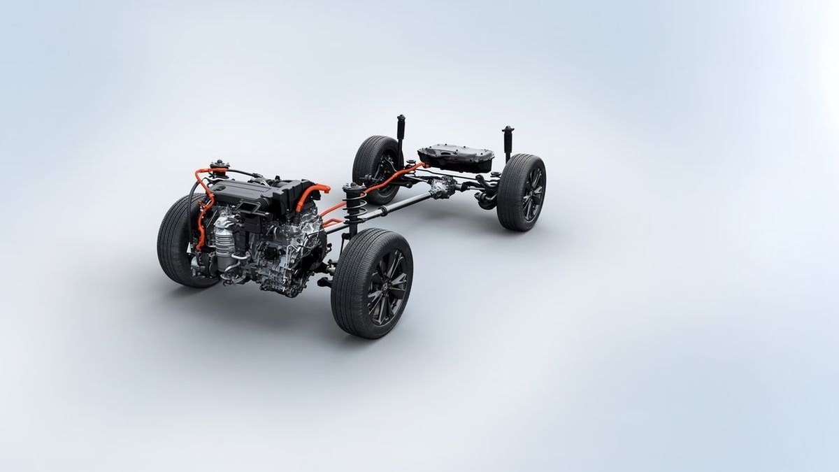 2026 Honda CR-V two-motor hybrid powertrain and chassis cutaway