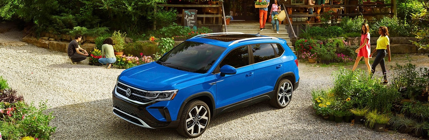 2023 VW Taos parked on gravel