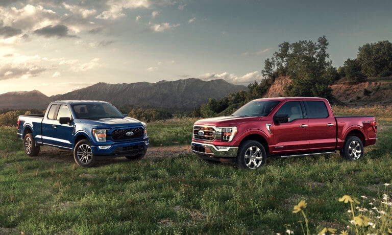 2023 Ford F-150 exterior two side by side in field