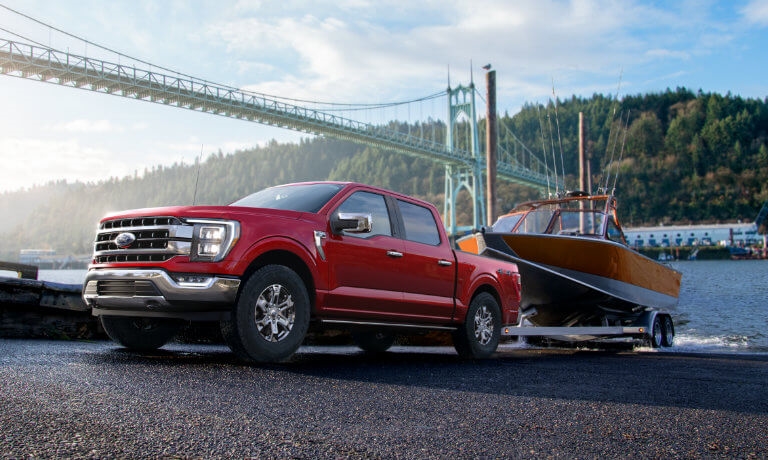 2023 Ford F-150 exterior towing boat out of water