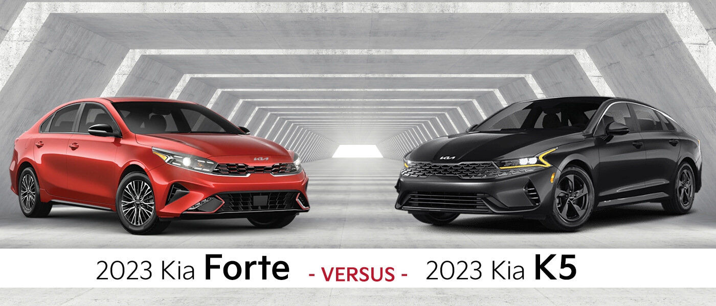2023 Kia Forte vs. K5 in tunnel