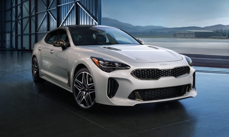 2023 Kia Stinger parked in hangar