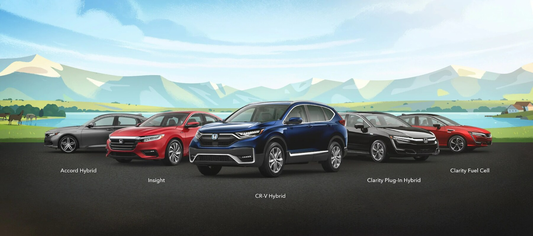 Honda EVs and Hybrid Models- Accord Hybrid, Insight, CR-V Hybrid, Clarity Plug-in Hybrid, Clarity Fuel Cell
