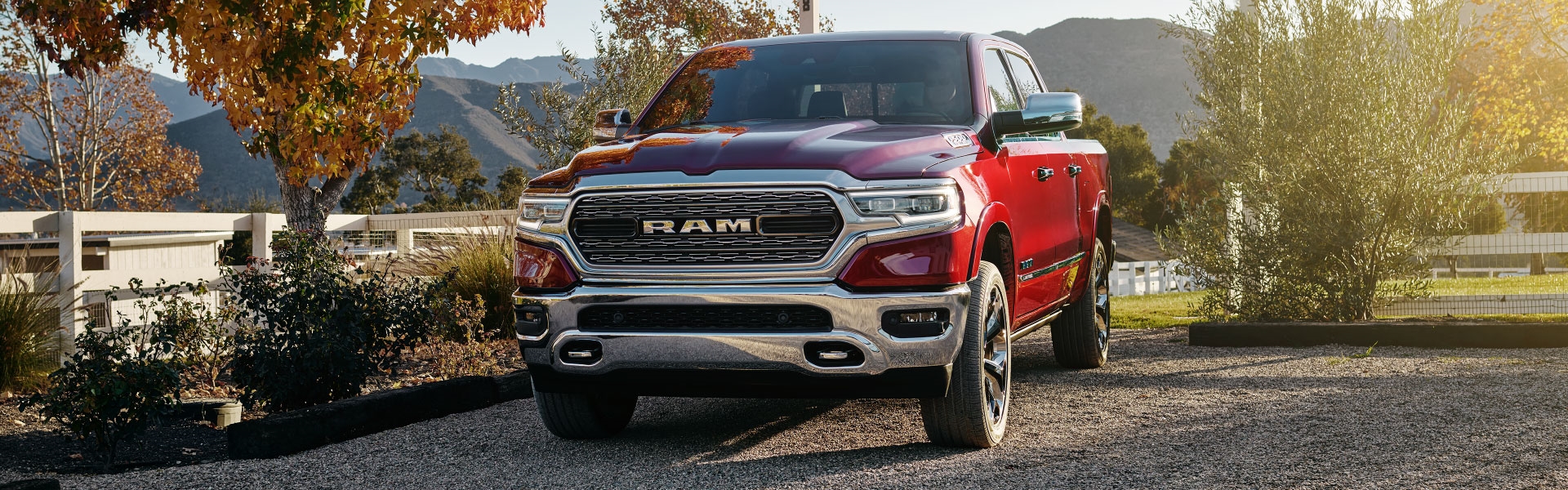 New Ram red pickup truck