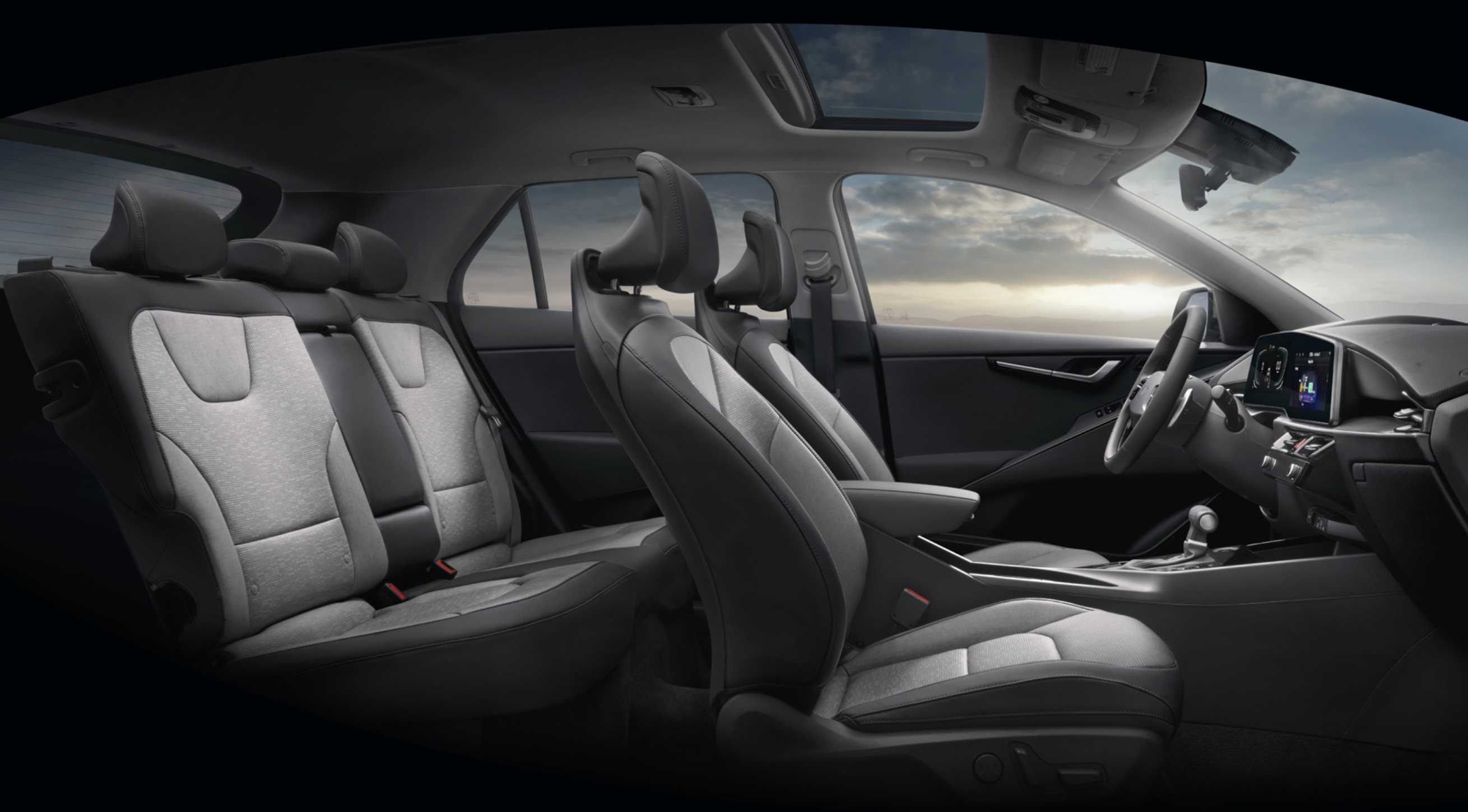 2024 Kia Niro cabin interior cross view.