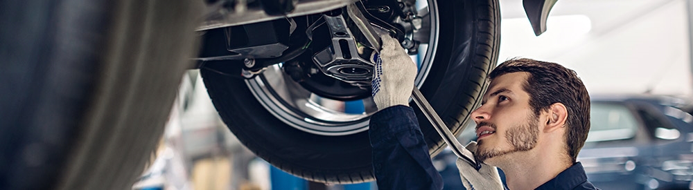Ford Technicians working on vehicle at Homer Skelton Ford near Germantown, TN