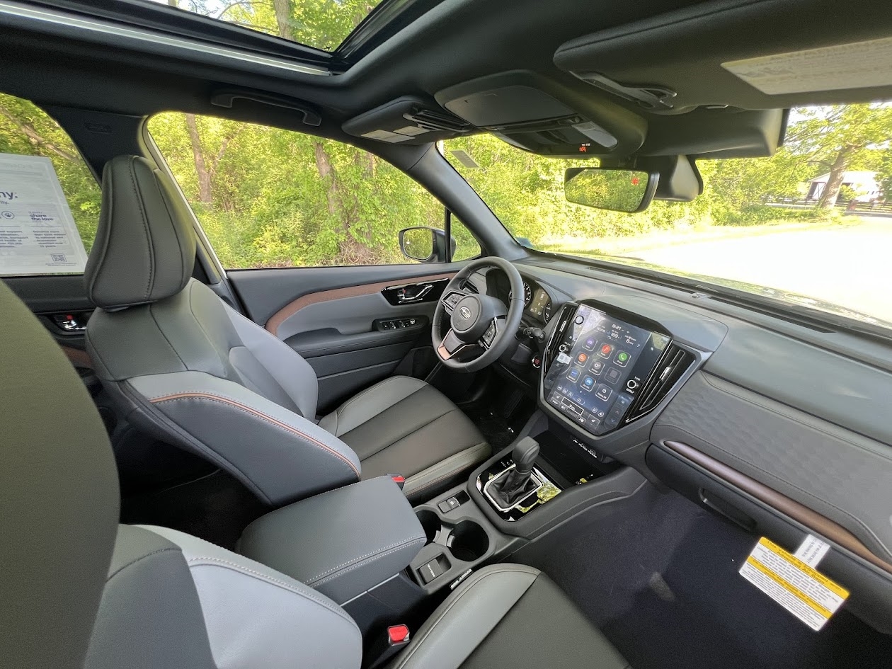 Side view of the interior of a 2025 Subaru Forester,