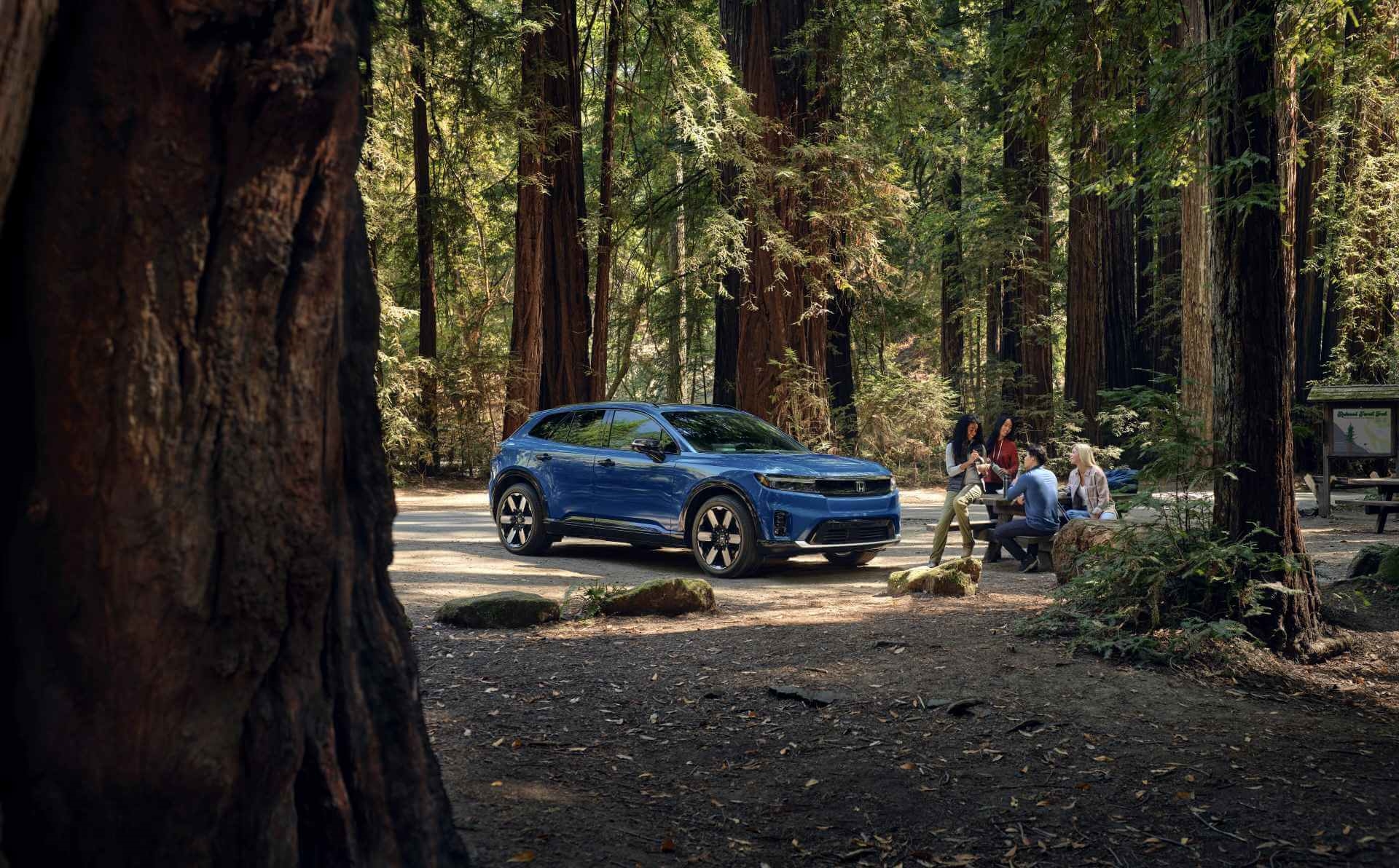 Honda Prologue on adventure in northern Californian forest within its 281 mile range