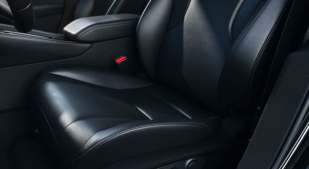 Black leather passenger seats in the interior of a 2024 Honda Accord Sport-L Hybrid.