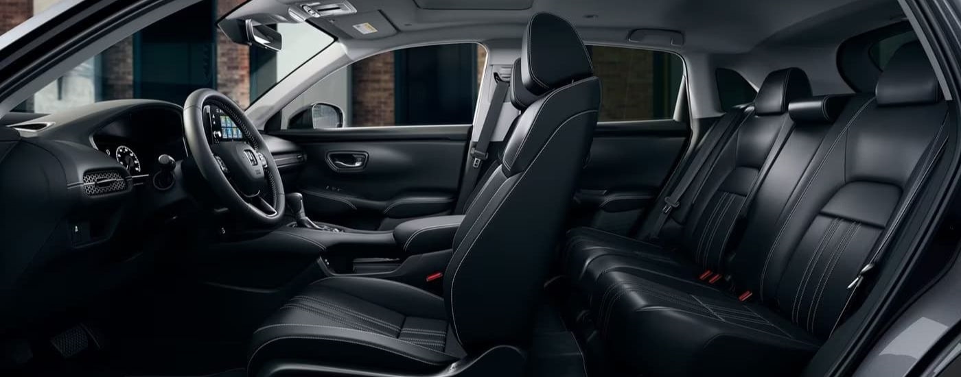 The black leather seting is shown in a 2024 Honda HR-V EX-L.