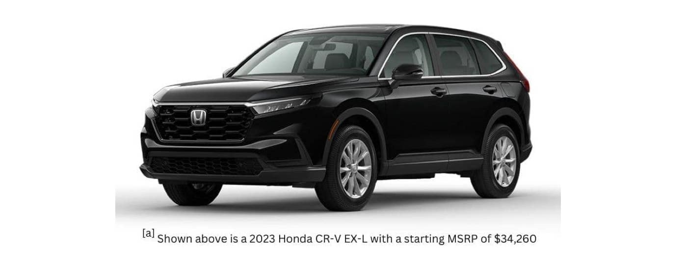 A black 2023 Honda CR-V EX-L is angled left.