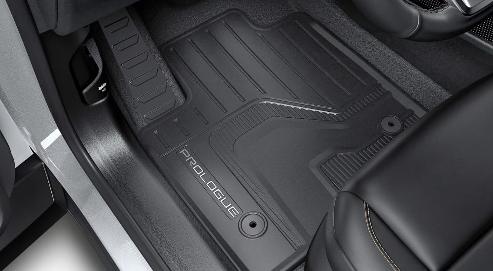 A close up shows an all-weather floor mat in a 2024 Honda Prologue Elite