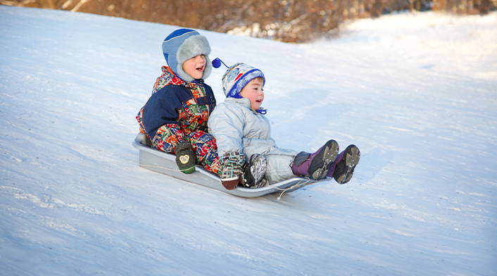 Kids Sledding