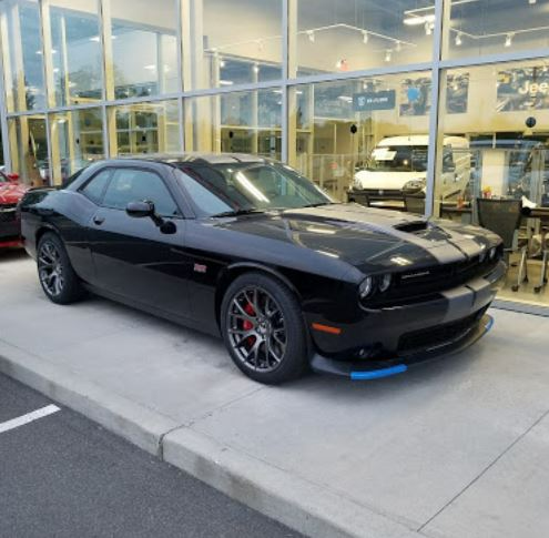 black Dodge Challenger in Colonie NY