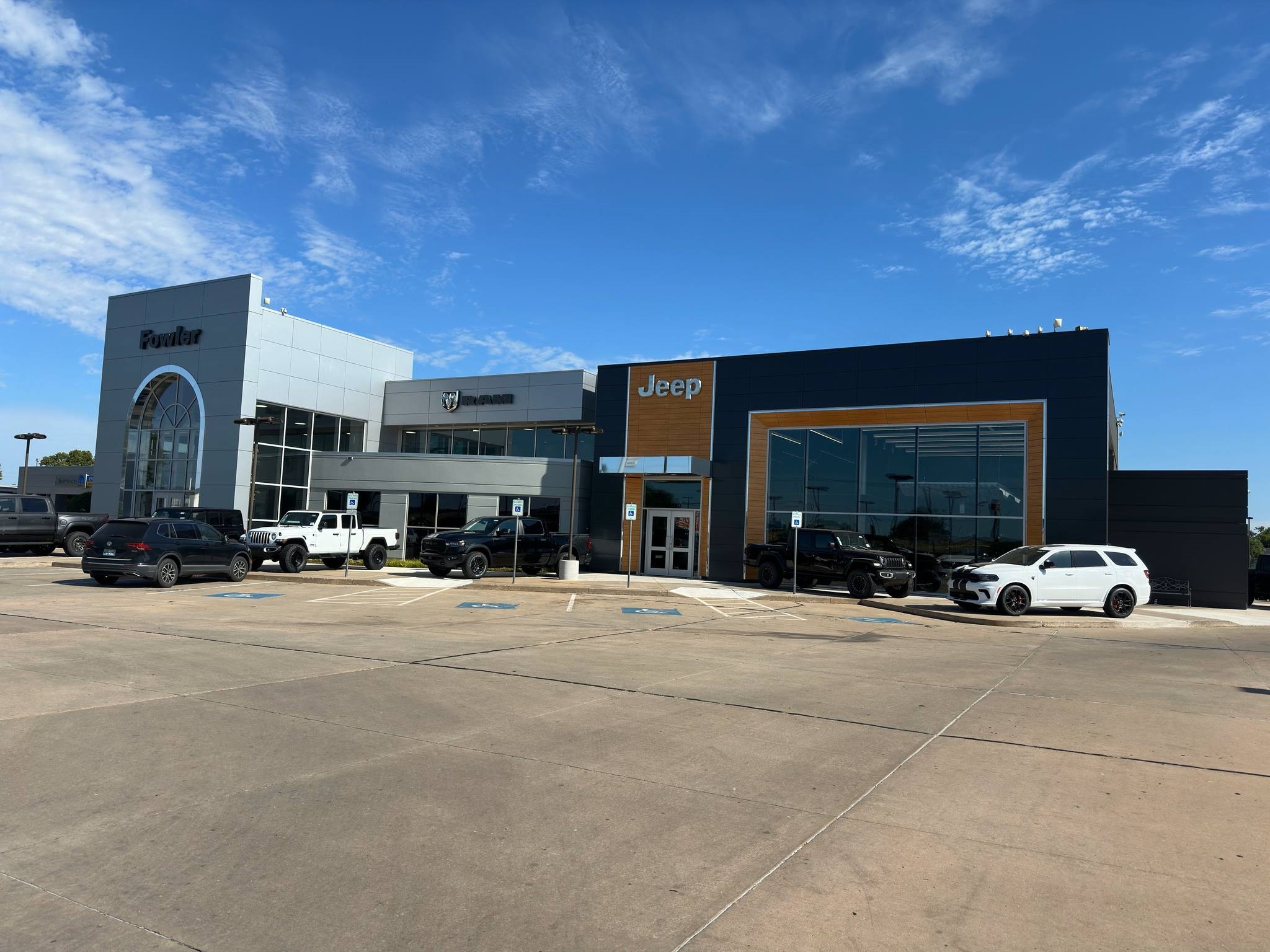 Fowler Chrysler Dodge Ram dealership front entrance view