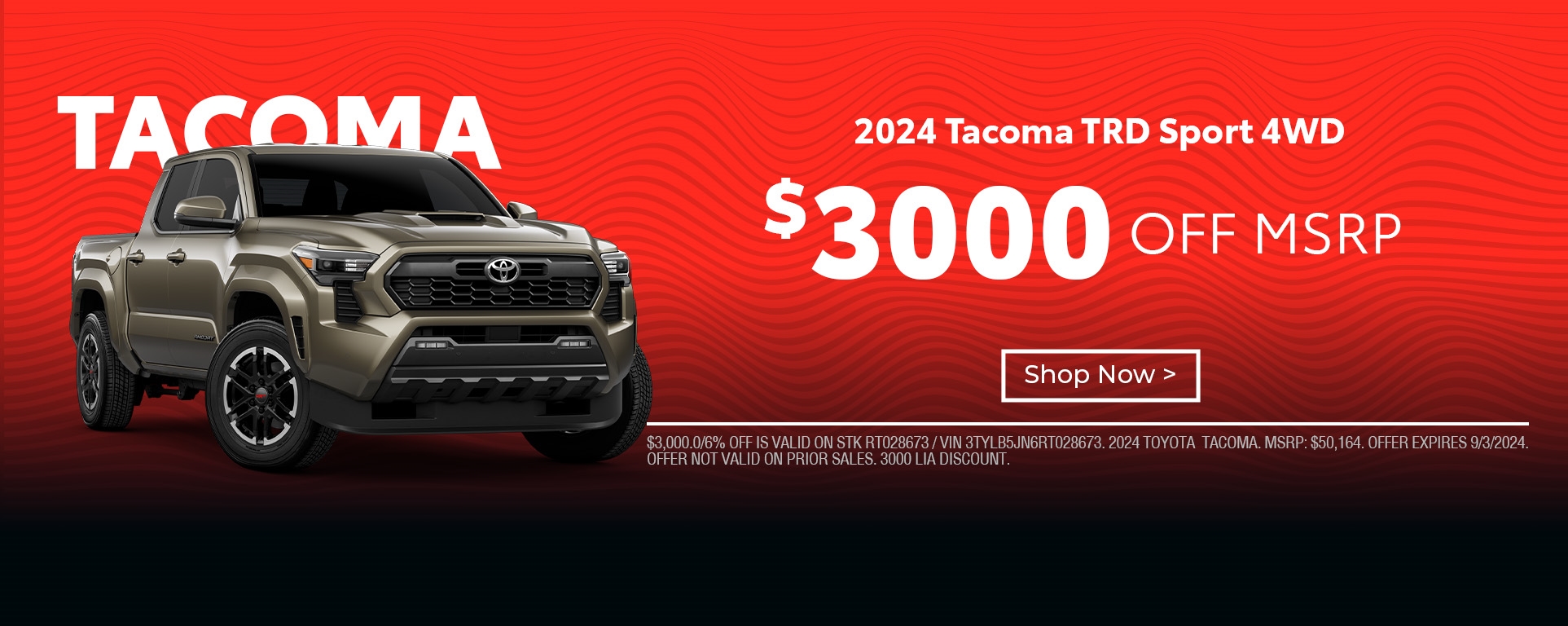 tacoma purchase special