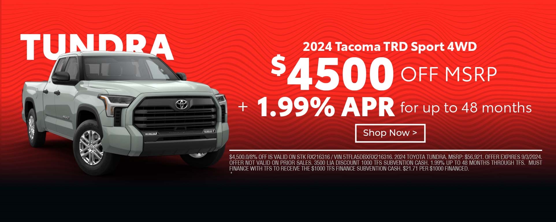 tundra purchase special