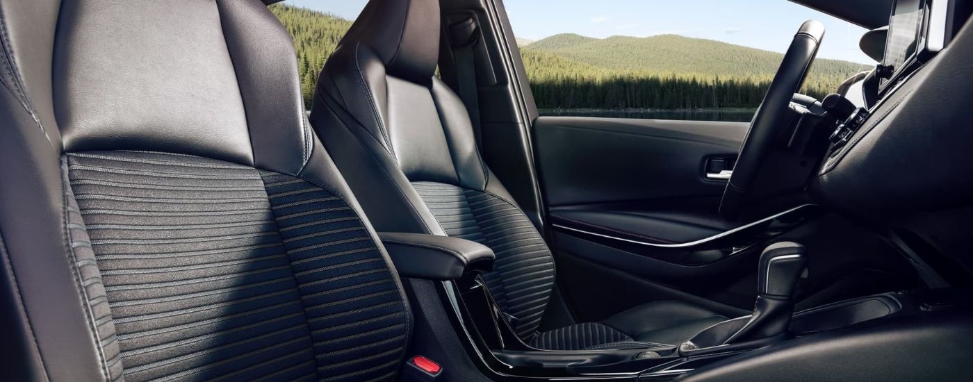 The contoured front seats in a 2024 Toyota Corolla XSE for sale.