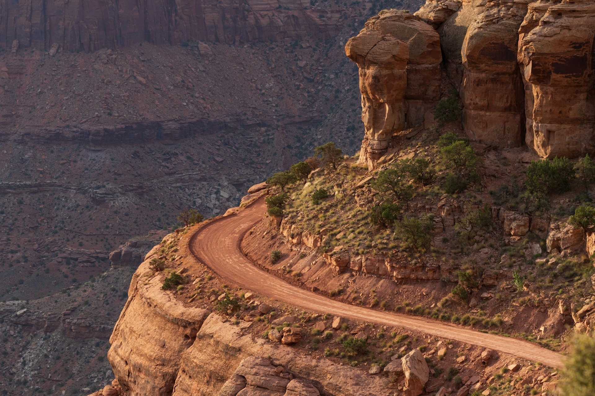 off-road trail running through a canyon in Albuquerque