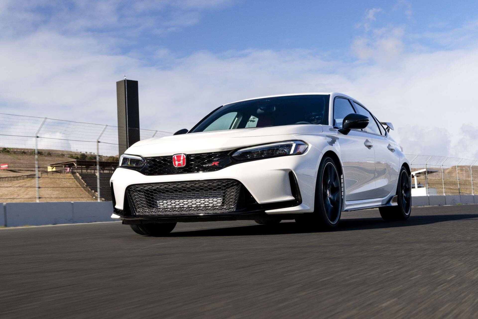 Newer used Honda Civic Type R on lot in SoCal on sunny day