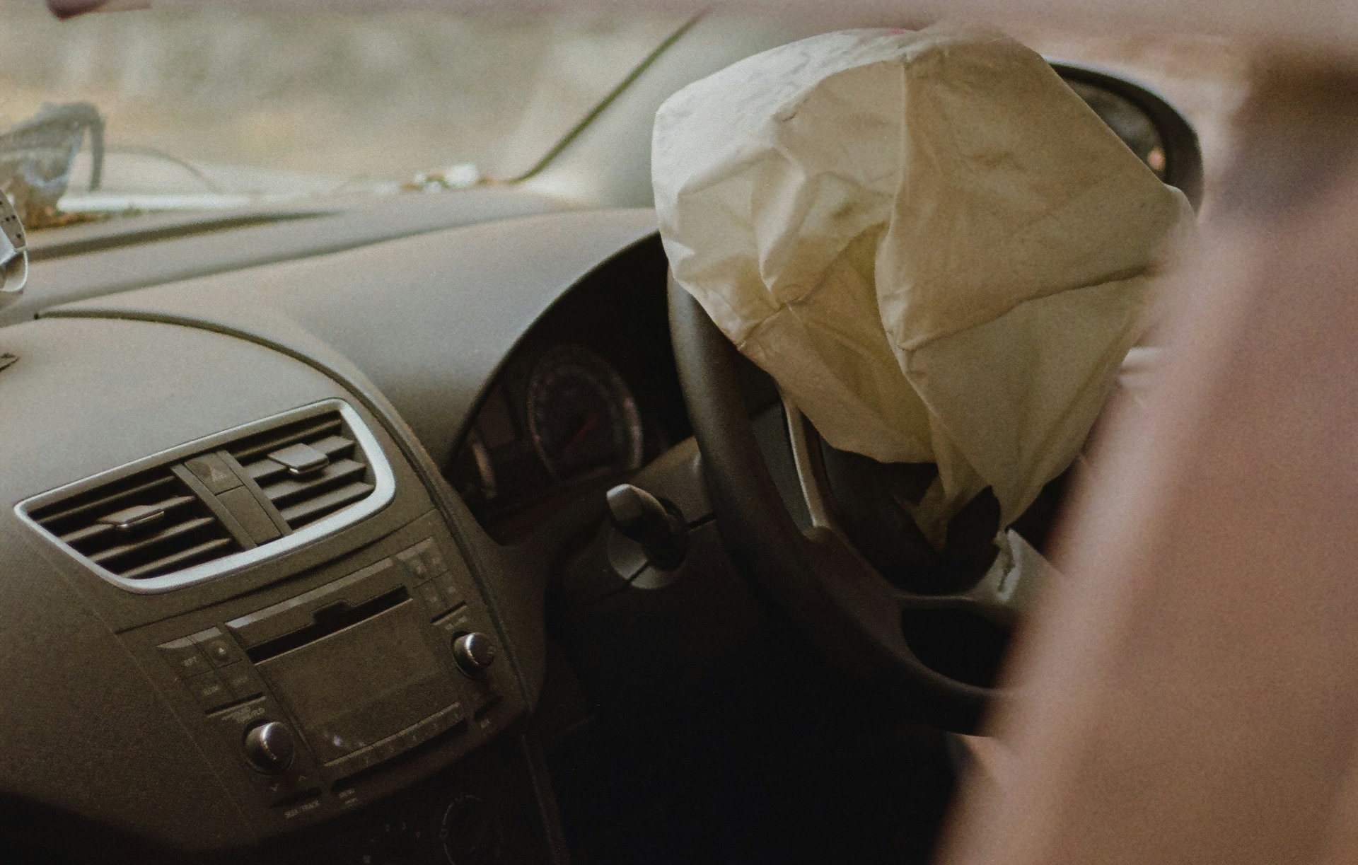 deployed airbag in a car after a wreck in Albuquerque, NM