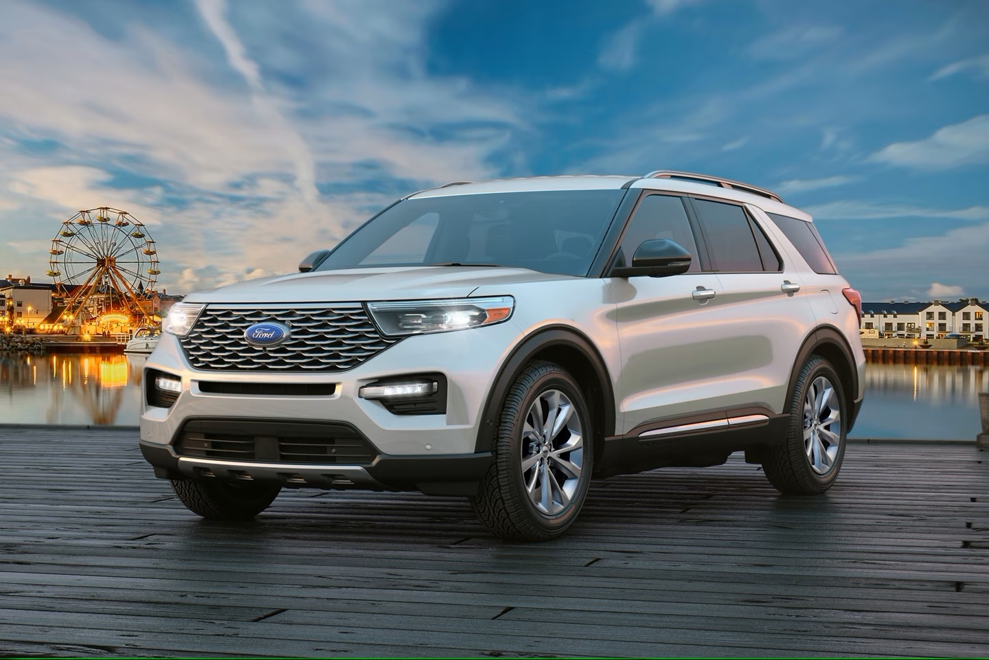 white 2024 Ford Explorer SUV parked outside