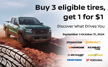 Buy 3 Tires, Get 1 for $1*