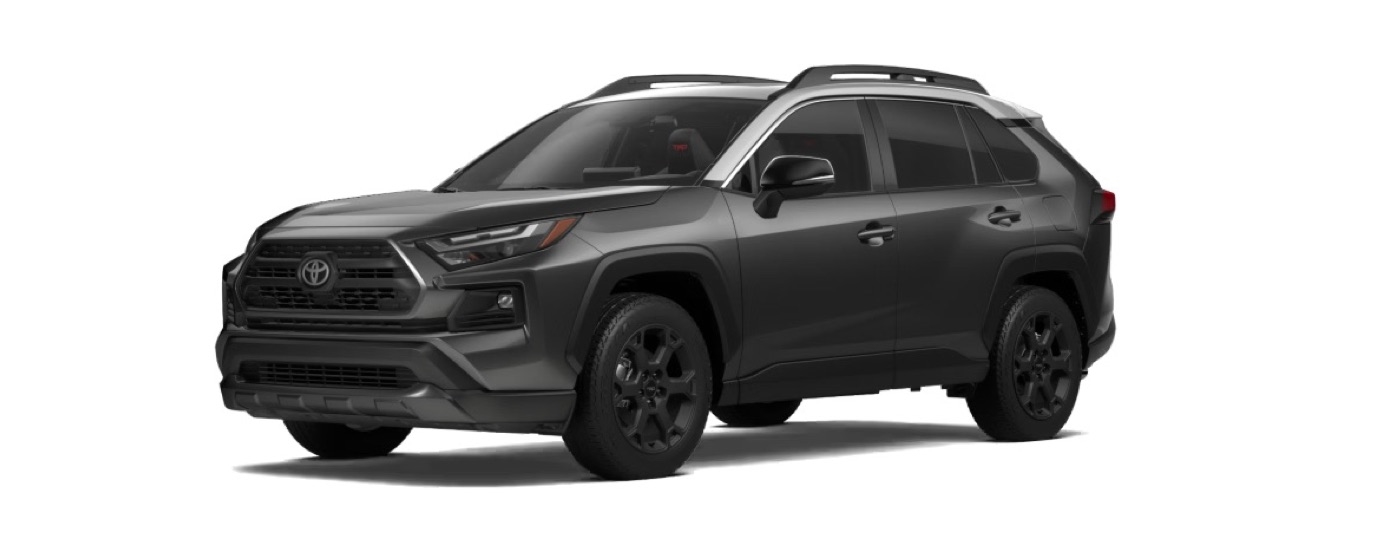A grey 2024 Toyota RAV4 is shown angled left.