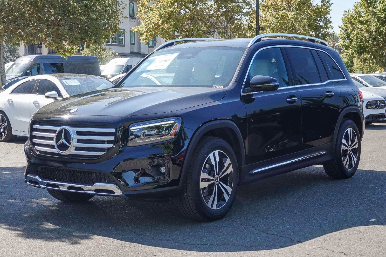 black 2025 Mercedes GLB SUV parked at the Mercedes-Benz of Temecula dealership in Temecula, CA