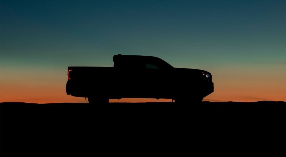 Side angle view of the silhouette of a 2024 Toyota Tacoma.