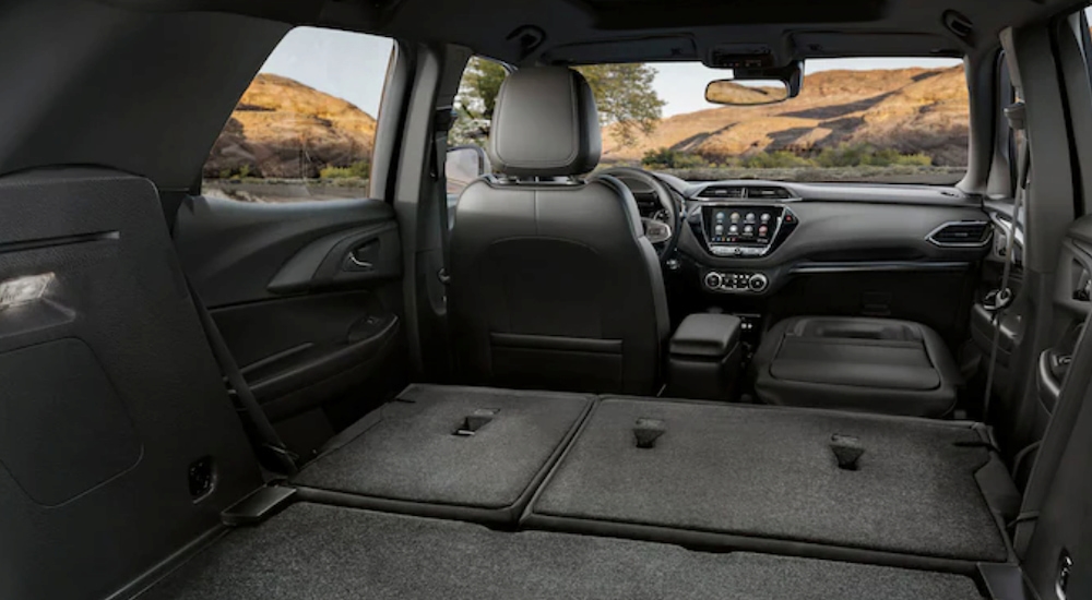 Rear view of the fold-flat seating in a 2022 used Honda HR-V for sale.