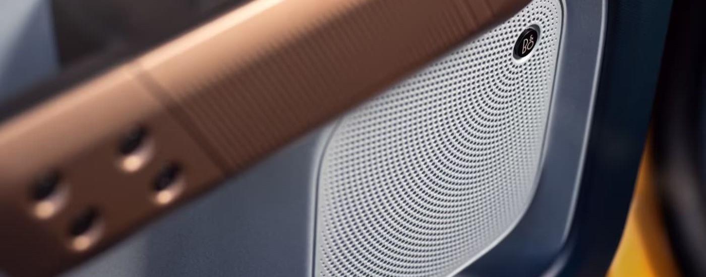 A close up shows the door speaker in a 2024 Ford Maverick.