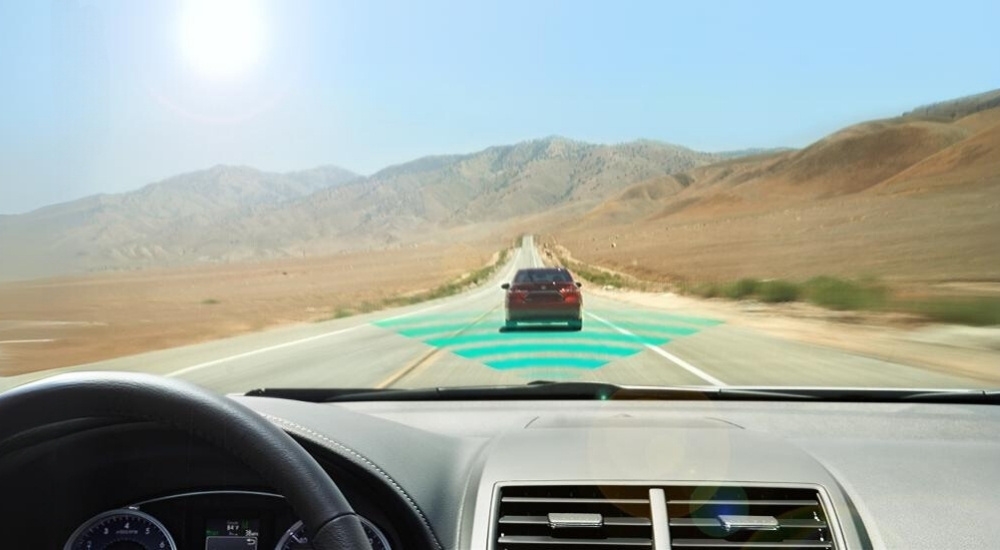 Simulated sensor lines are shown coming from a 2016 Toyota Camry.