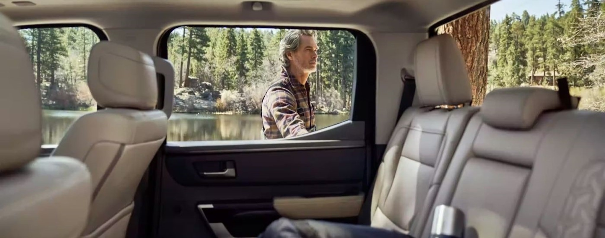 They grey interior is shown in a 2023 Toyota Tundra Limited.