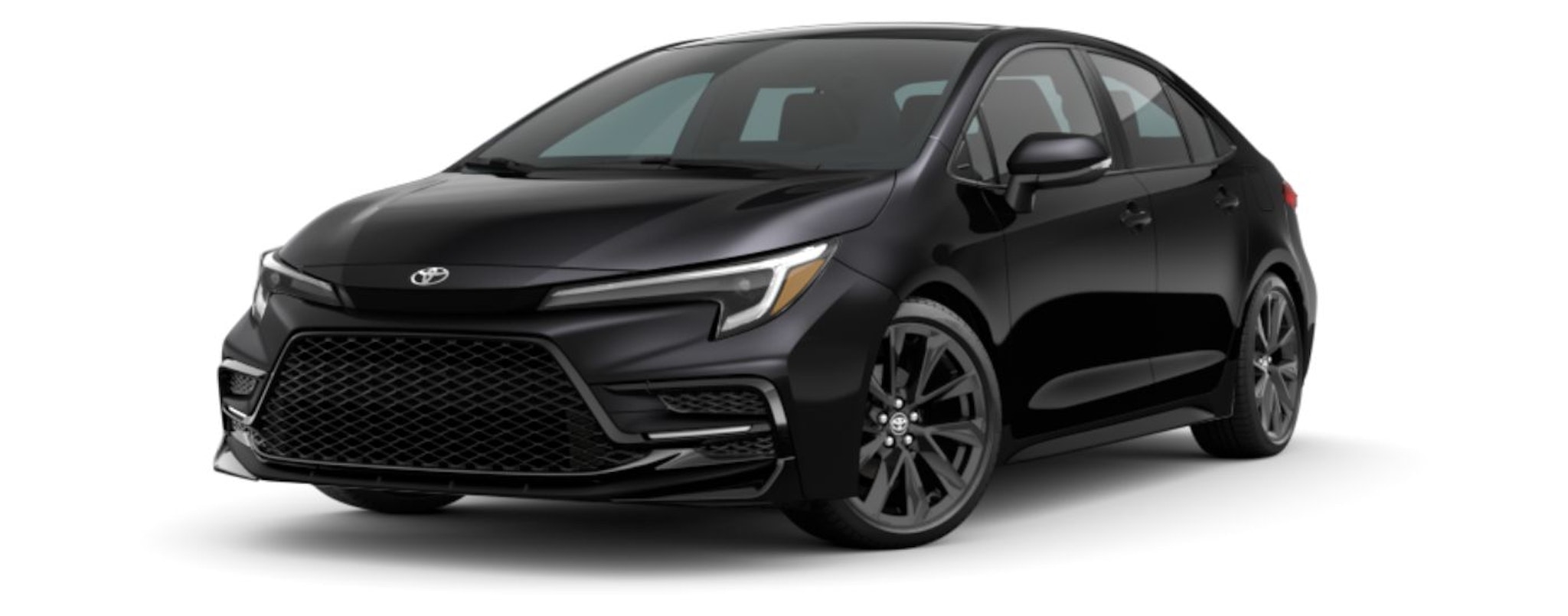 A black 2023 Toyota Corolla SE is angled left.